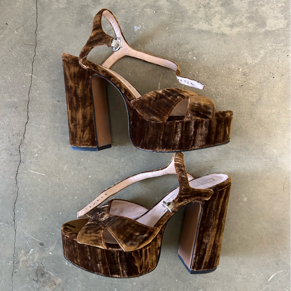 Marc Jacobs Velvet Platform Heels